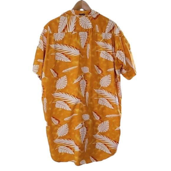 MOJEANS By Maurice Malone Hawaiian 100% Cotton Button Down Shirt Palm Leaves XL - Picture 12 of 16